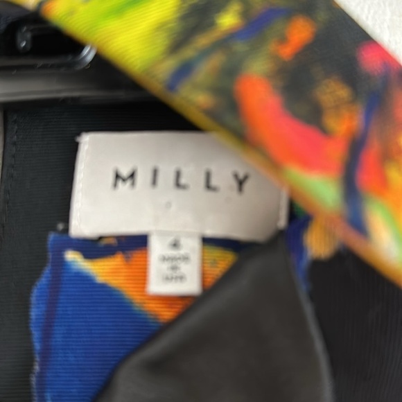 Milly Pop Art Colorful Abstract Floral Pencil MIDI Dress, - Picture 9 of 9